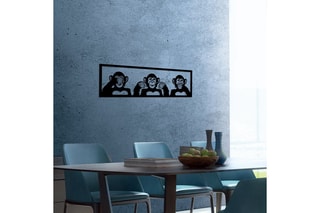 Décoration murale Three Monkeys - 100 x 36 cm - Noir