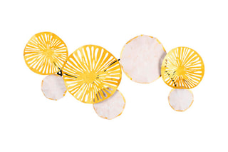 Decoração de parede Samuray - 74 x 38 cm - Dourado e branco