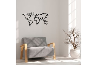 Decoração de parede World Map 15 - 120 x 69 cm - Preto