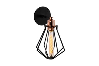 Aplique de parede Oylat - Preto e acobreado - 100 W
