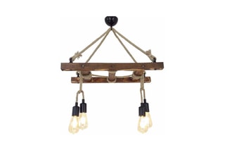 Candeeiro suspenso Borulu - Natural - Em pinho - 4 x 60 W