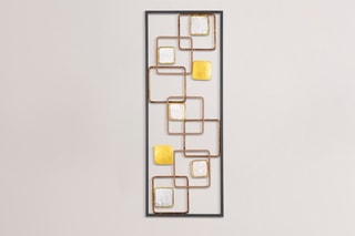 Decoração de parede Sari Yokus - 74 x 28 cm - Preto e dourado