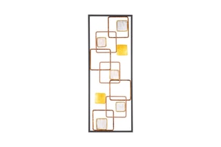 Decoração de parede Sari Yokus - 74 x 28 cm - Preto e dourado