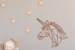 Decoração de parede Unicorn - 53 x 50 cm - Dourado