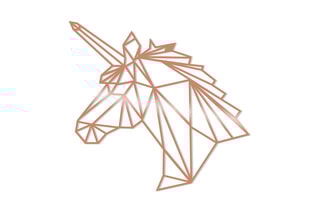 Decoração de parede Unicorn - 53 x 50 cm - Dourado