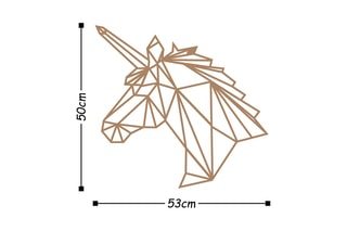 Decoração de parede Unicorn - 53 x 50 cm - Dourado