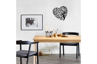 Decoração de parede Kalp Agaç - 70 x 70 cm - Preto