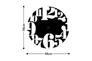 Relógio - 48 cm - Preto e branco