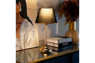 Candeeiro de mesa Ayd - Preto e dourado - 60 W