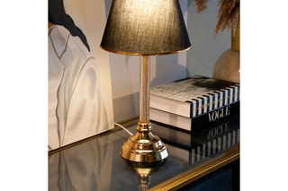 Candeeiro de mesa Ayd - Preto e dourado - 60 W