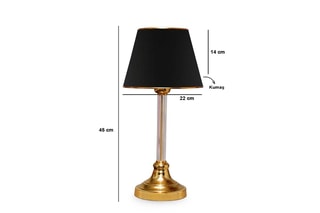 Candeeiro de mesa Ayd - Preto e dourado - 60 W