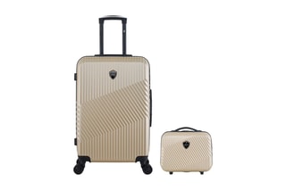  Valise semaine (M) et vanity Peter - 65/23 cm  - Noir et beige