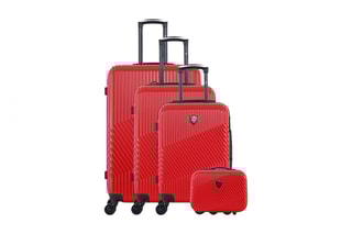 Set de 3 valises (S/M/L) et vanity Peter-C - 23/55/65/75 cm  - Rouge