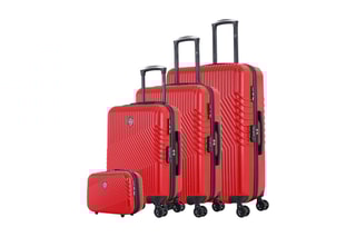 Set de 3 valises (S/M/L) et vanity Peter-C - 23/55/65/75 cm  - Rouge