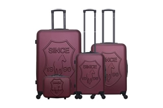 Set de 3 valises (S/M/L) et vanity Damon-C  - 30/55/65/75 cm  - Rouge