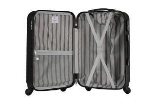 Valise grand volume Fred (L) - 70 cm  - Argenté et noir