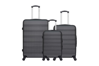 Set de 3 valises Renoso (S/M/L) - 55/64/95 cm - Gris foncé