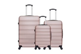 Set de 3 valises Renoso (S/M/L) - 55/64/95 cm - Doré rose