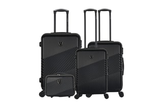 Set de 3 valises (S/M/L) et vanity Peter-C - 55/65/75/23 cm  - Noir et argenté
