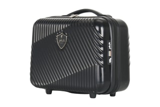 Set de 3 valises (S/M/L) et vanity Peter-C - 55/65/75/23 cm  - Noir et argenté