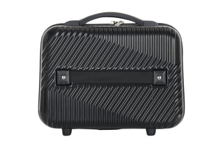Set de 3 valises (S/M/L) et vanity Peter-C - 55/65/75/23 cm  - Noir et argenté