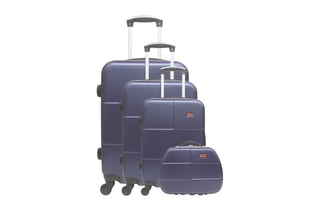 Set de 3 valises et vanity - 55/65/75/30 cm  - Bleu