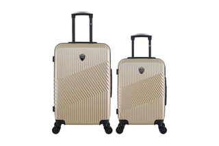  Valise cabine et valise semaine Peter (S/M) - 55/65 cm  - Noir et beige