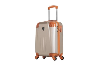 Valise cabine Henry-E (S) - 50 cm  - Noir, beige, orange et argenté