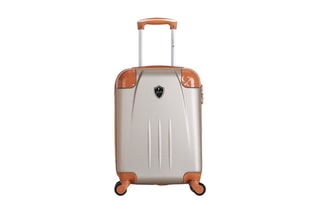 Valise cabine Henry-E (S) - 50 cm  - Noir, beige, orange et argenté