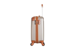 Valise cabine Henry-E (S) - 50 cm  - Noir, beige, orange et argenté