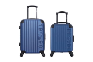 Valise cabine XXS et valise cabine Porter (XXS/S) - 46/55 cm - Bleu marine