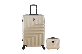  Valise grand volume (L) et vanity Peter - 75/23 cm  - Noir et beige