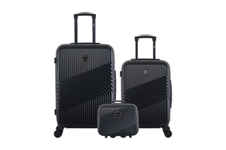  Set de 2 valises (S/M) et vanity Peter - 55/65/23 cm  - Noir