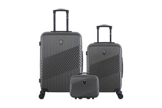  Set de 2 valises (S/M) et vanity Peter - 55/65/23 cm  - Gris foncé