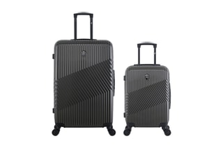  Valise cabine et valise grand volume Peter (S/L) - 55/75 cm  - Gris foncé