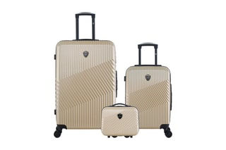  Set de 2 valises (S/L) et vanity Peter - 55/75/23 cm  - Noir et beige