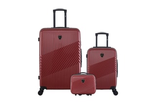  Set de 2 valises (S/L) et vanity Peter - 55/75/23 cm  - Bordeaux