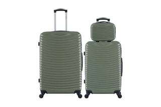 Set de 2 valises et vanity Etna (M/L/K) - 65/75/23 cm - Kaki
