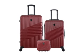  Set de 2 valises (M/L) et vanity Peter - 65/75/23 cm  - Bordeaux