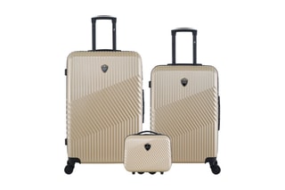 Set de 2 valises (M/L) et vanity Peter - 65/75/23 cm  - Noir et beige
