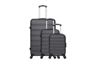 Set de 3 valises Renoso (XXS/S/L) - 46/55/75 cm - Gris foncé