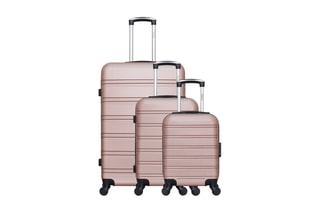 Set de 3 valises Renoso (XXS/S/L) - 46/55/75 cm - Doré rose