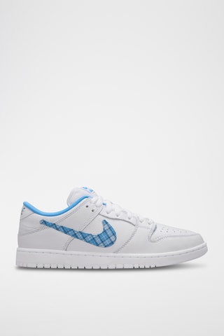 SB Dunk Low Pro en cuir - Blanc et ciel - Nike
