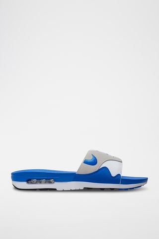 Nike Air Max 1 en nubuck - Blanc et bleu roi