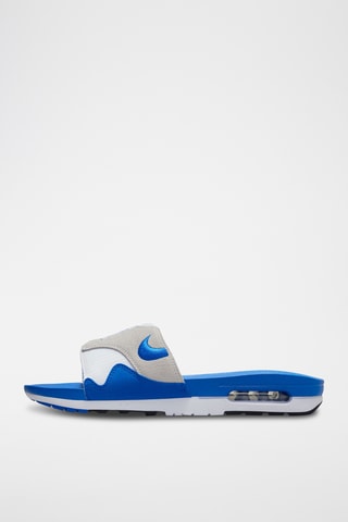 Nike Air Max 1 en nubuck - Blanc et bleu roi