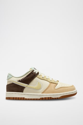 Nike Dunk Low en cuir - Ecru et marron foncé