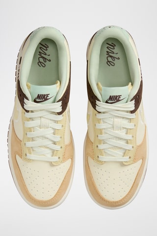 Nike Dunk Low en cuir - Ecru et marron foncé