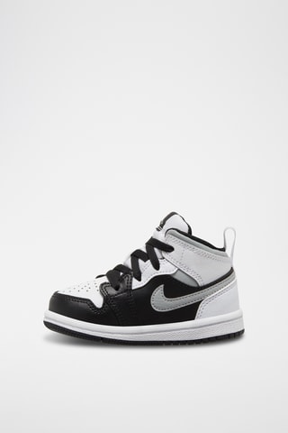 Jordan 1 Mid en cuir - Noir et blanc