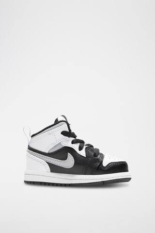 Jordan 1 Mid en cuir - Noir et blanc
