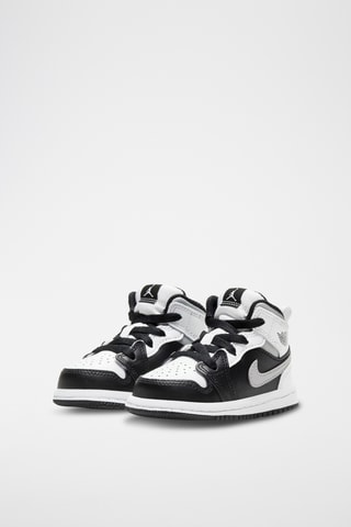 Jordan 1 Mid en cuir - Noir et blanc